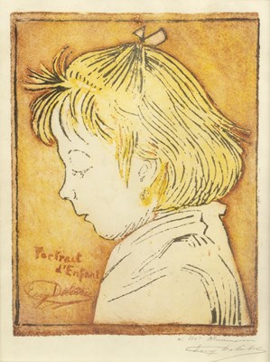 Lot 57 - Eugène Delâtre (1864-1938) Portrait d'enfant...