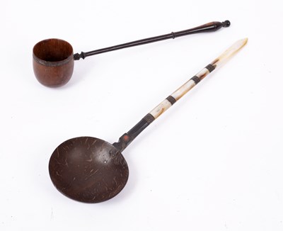 Lot 584 - A 19th century sherbet spoon with mother of...