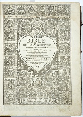 Lot 295 - A 17th century 'Breeches' Bible. Robert Barker,...