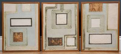 Lot 297 - A set of three art pottery ceramic tile...