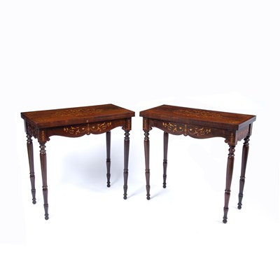 Lot 6 - A pair of Victorian mahogany fold over top...