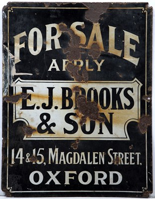 Lot 24 - A vintage enamel For Sale sign, for E.J....