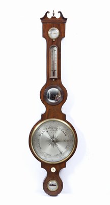 Lot 27 - A 19th century mahogany banjo wheel barometer...