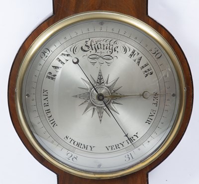 Lot 27 - A 19th century mahogany banjo wheel barometer...