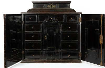 Lot 197 - An ebony Flemish table cabinet, reputedly...