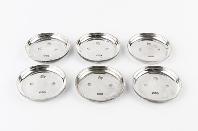 Lot 632 - A set of six silver circular small dishes, by...