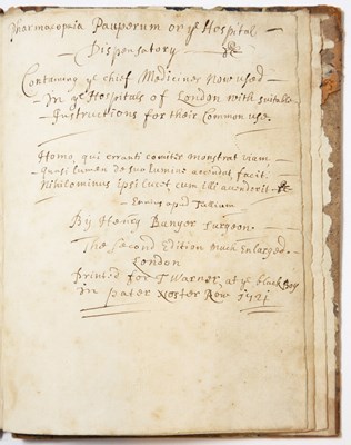 Lot 254 - An 18th century manuscript Pharmacopaeia...