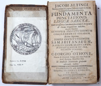 Lot 272 - Alting (Jacob) (1618-1679) Dutch Theologian....