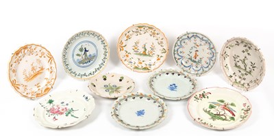 Lot 489 - A group of eight various Faience plates...