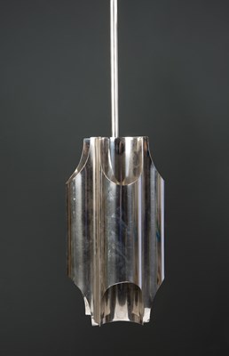 Lot 462 - A Maison Charles 'Orgue' steel hanging lamp...