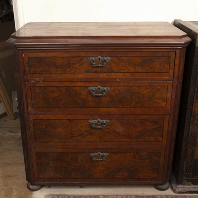 Lot 54 - A 19th century French figured walnut and ebony...