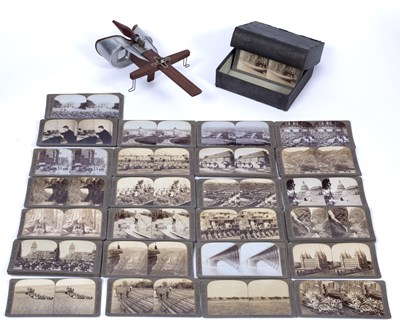 Lot 55 - A Stereograph viewer by Underwood & Underwood,...