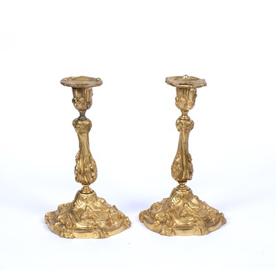 Lot 67 - A pair of 19th century French gilt metal...