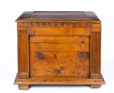 Lot 214 - An antique Italian pine chest with fluted...