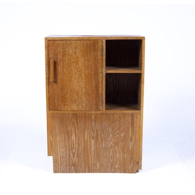 Lot 81 - In the manner of Heals oak cupboard, unmarked,...