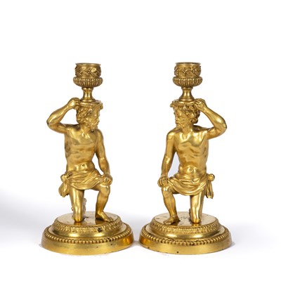 Lot 150 - A pair of 18th Century and later French gilt...