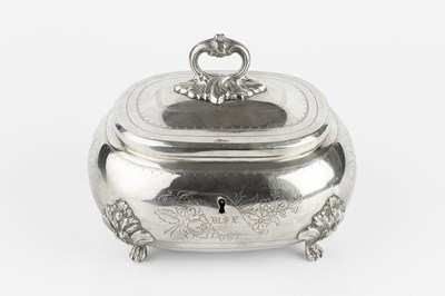 Lot 654 - A 19th century Continental silver tea caddy,...