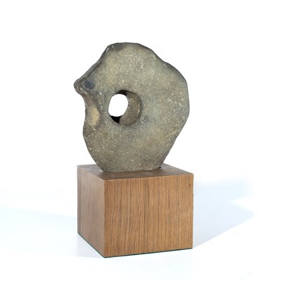 Lot 168 - An early Celtic large stone mace head on stand,...