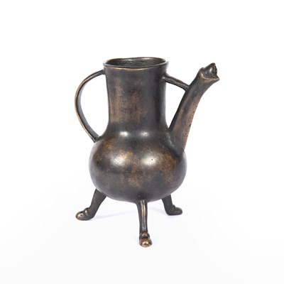 Lot 192 - An early Scottish Aquamanile bronze kettle,...