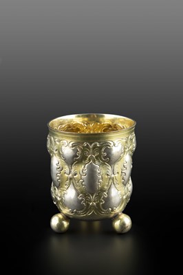 Lot 655 - A late 17th German parcel gilt silver beaker,...