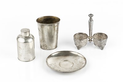 Lot 658 - A Polish silver beaker, of tapered oval...