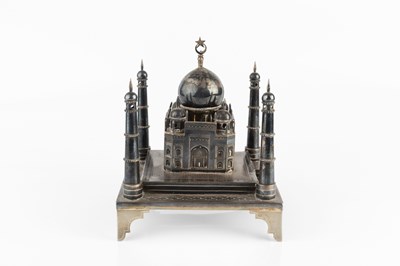 Lot 662 - An Eastern silver plated model of the Taj...