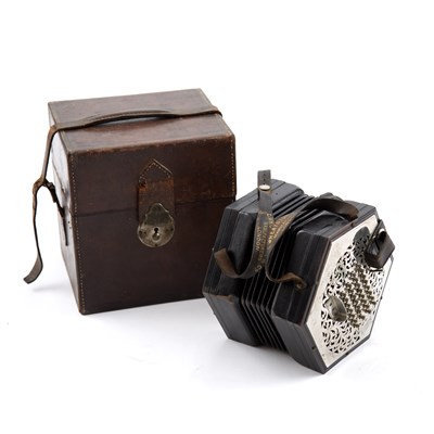 Lot 114 - A Wheatstone & Co. hexagonal concertina with...