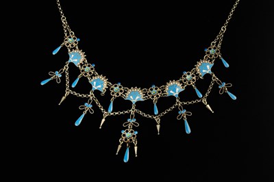 Lot 710 - Marius Hammer (1847-1927) Enamel fringe...