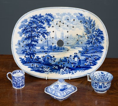 Lot 624 - A collection of 19th century decorative blue...