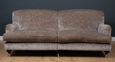 Lot 206 - A contemporary large sofa with grey...