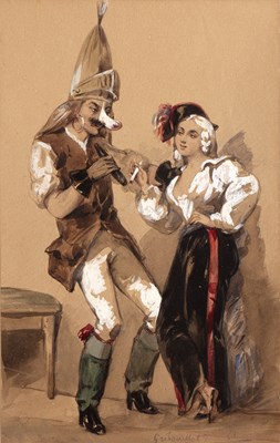Lot 439 - Gribouillat (19th century) Carnival figures,...