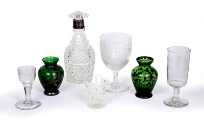 Lot 126 - A group of seven pieces of Antique glass to...