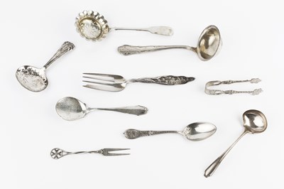 Lot 673 - A 19th century German silver sifter spoon,...