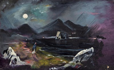 Lot 301 - Charles Murray (1894-1954) Figure by a moonlit...