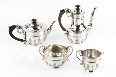 Lot 679 - A late Victorian silver four piece tea and...