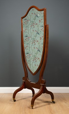 Lot 289 - An Edwardian mahogany inlaid shield shaped...