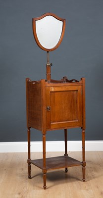 Lot 372 - An Edwardian mahogany shaving stand with...