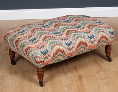 Lot 133 - A Victorian footstool on turned legs with...