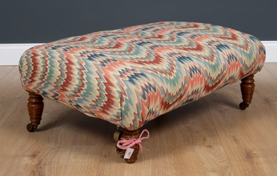 Lot 133 - A Victorian footstool on turned legs with...