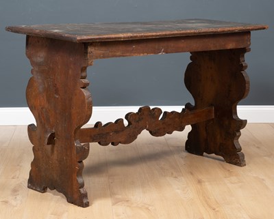 Lot 378 - A 17th century continental walnut table with...