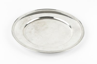 Lot 689 - A Danish silver plate, with reeded border,...