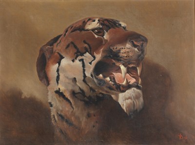 Lot 134 - J * T * B * (19th century) A tiger head,...