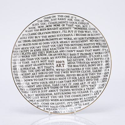 Lot 404 - Grayson Perry RA (b.1960) '100% Art Plate,...