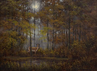 Lot 146 - Gerald Coulson (1926-2021) A stag in a...