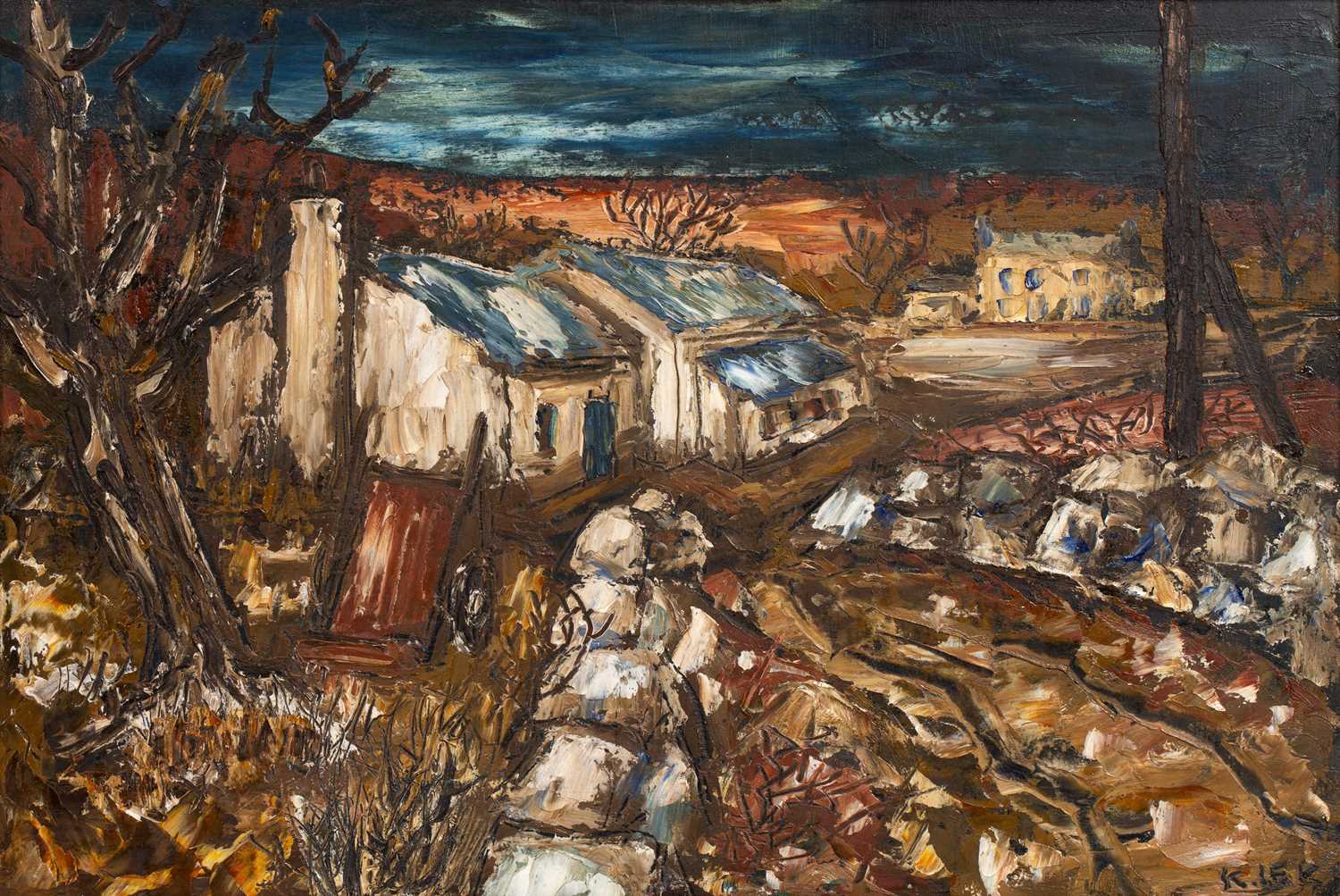 Lot 157 - Karel Lek (b.1929) Winter landscape, Anglesey,...