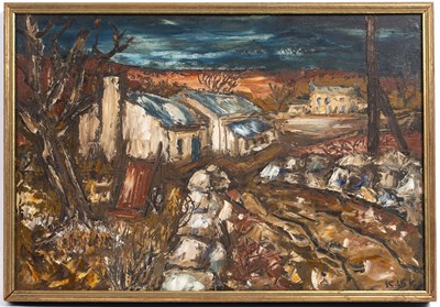 Lot 157 - Karel Lek (b.1929) Winter landscape, Anglesey,...