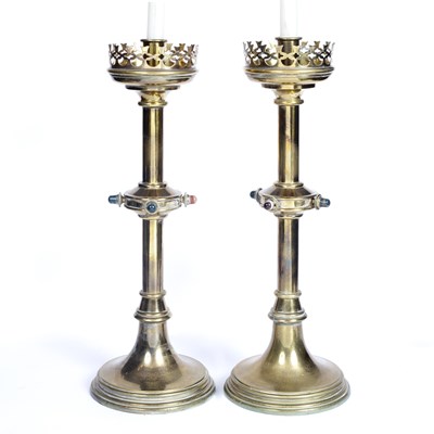 Lot 176 - A pair of Victorian 'Gothic Revival' large...