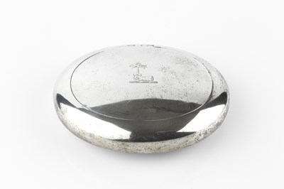 Lot 525 - A 19th century Dutch silver oval tobacco box,...