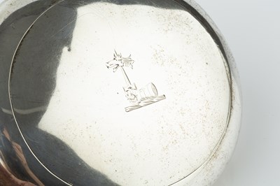 Lot 525 - A 19th century Dutch silver oval tobacco box,...