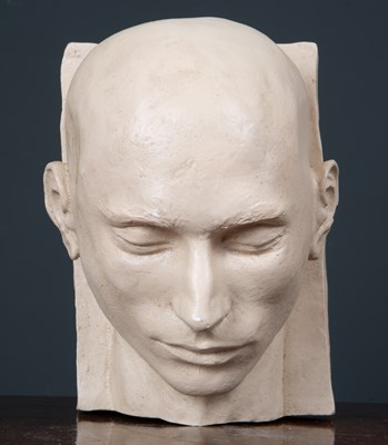 Lot 241 - A lifesize plaster mask of a male head, 18cm...